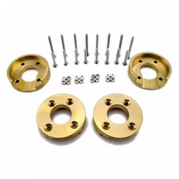 4 pcs. Brass crawler axle weights made of brass incl. 20 pcs. VA stud screws